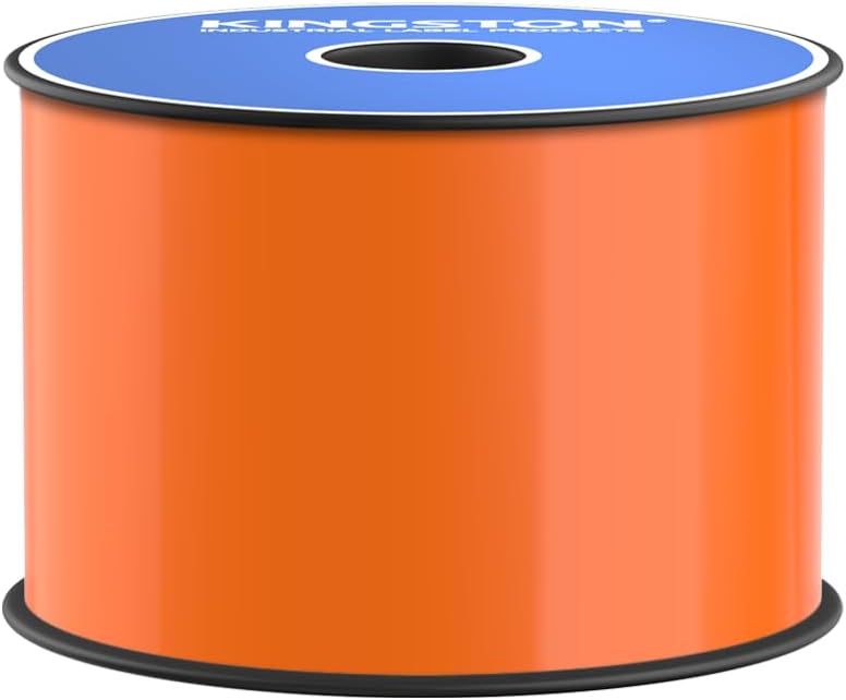 Kingston Premium Vinyl Label Tape, Orange, 3" x 150', Compatible with LabelTac Printers, DuraLabel, VnM SignMaker, SafetyPro, Viscom and Other Printers