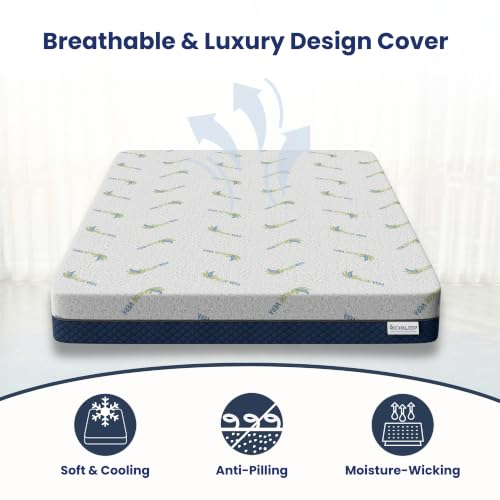 Image of Orthopedic Memory Foam Mattress | 10 Year Warranty | Queen Size, 6-Inch Bed Mattress | Copper Infused Antimicrobial | Spine Support | Breathable Knitted Fabric | 78x60x6 Inch, Medium Firm