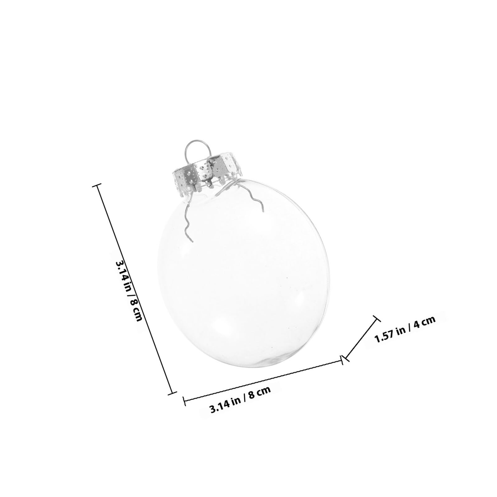 Veemoon Bolas Transparentes para Colgar 80mm 20 Piezas, Adornos Colgantes Huecos para Árbol de Navidad, Decoración DIY para Fiestas Navideñas y Eventos