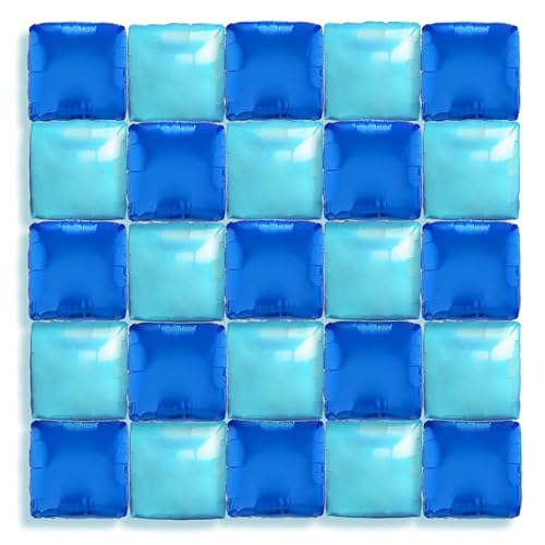 25pcs 19''Balloon Wall,Square Foil Balloons Wall Blue Double Side...