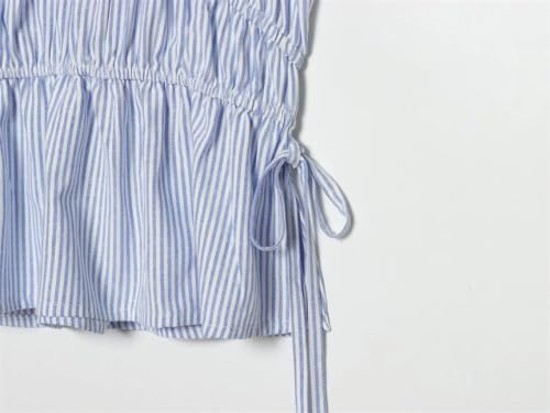 Chaleco de verano casual para mujer elástico sin mangas a rayas 6