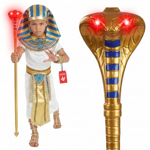 Disfraz King Tut para niños con cetro luminoso