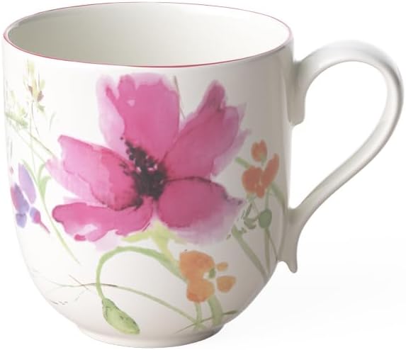 Mariefleur Basic Coffee Cup, 350 ml, Height: 9 cm, Premium Porcelain, White/Multicoloured