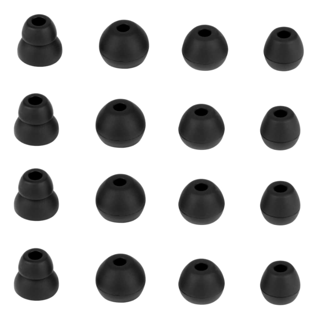 CYADCI Earbuds Tips Replacement Silicone Ear Tips 8 Pairs Earbuds Buds Set Compatible with Beatsx,Compatible with Urbeats,Compatible with Power Beats Pro in-Ear Headphones,Black