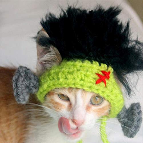 Boné de lã de tricô fofo para animais de estimação chapéu crossdresser macio para cães decoração de