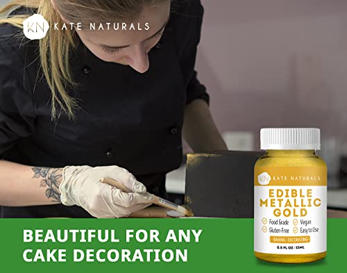 image for Edible Metallic Gold Dust for Cake Decorating Edibles & Cookies - Kate