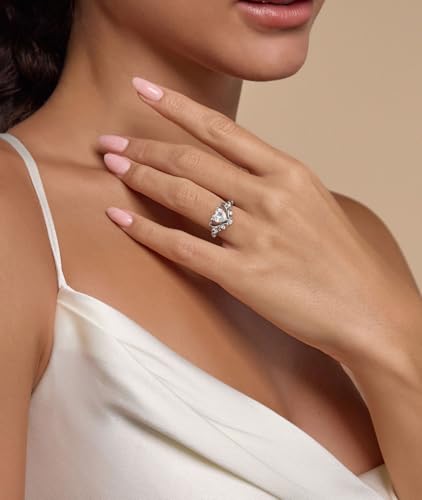 1 Carat Heart Shaped Moissanite Engagement Ring D Color VVS Clarity 18K Gold Plated 925 Sterling Silver Vintage Moissanite Rings3