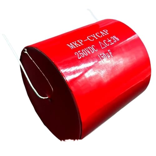 Condensador axial rojo de 150uf para audio hi-fi que purifica el sonido de amplificadores de tubo