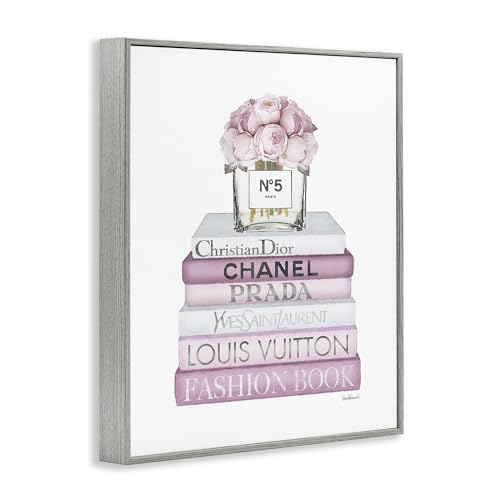 Image of Soft Pink Rose Bookstack Floral, 24 x 30 Inch Framed Giclee Print | Stupell Industries . By Amanda Greenwood . Ready to hang . Giftable home accent . Made in USA