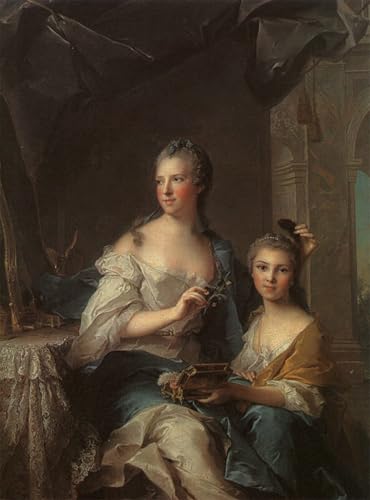 Tableau Madame Marsollier et sa fille impression sur toile 60x90cm pour décoration