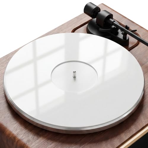 Avelis Acrylic Turntable Mat Premium White Vinyl Slipmat Designed for All 12 in LPs 295 mm Anti Static HiFi Platter Mat with Precision Fit and Smooth Handling Record Player Accessories