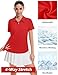 LOMON Womens Golf Polos Short Sleeve 1/4 Zipper Lapel Collar Curved Hem 2026 Fashion Casual Polo Shirt Camisas para Mujer (Red,Small)