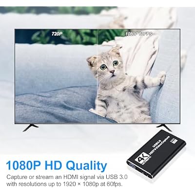 dobestyou 4K Capture Card Black for Streaming, Recording & Gaming HDMI Video Capture Device with USB 3.0, 1080p 60fps, Plug & Play,Zero Latency for PS5, Xbox, Switch, OBS, PC, Mac