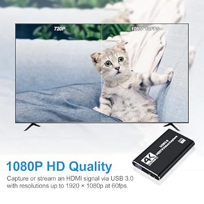 dobestyou 4K Capture Card Black for Streaming, Recording & Gaming HDMI Video Capture Device with USB 3.0, 1080p 60fps, Plug & Play,Zero Latency for PS5, Xbox, Switch, OBS, PC, Mac