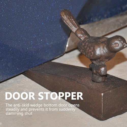 Butoir de porte oiseau déco rustique charme authentique marron - 5