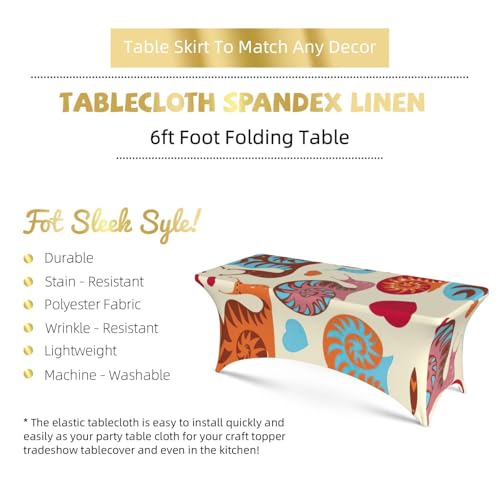 Housse table rectangulaire extensible élasthanne imprimé escargot 1m80 - 6