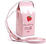 Girls Fruits Strawberry Milk Banana Box Cross Body Purse Bag Pu Phone Wallet Shoulder Bags for Women-L8