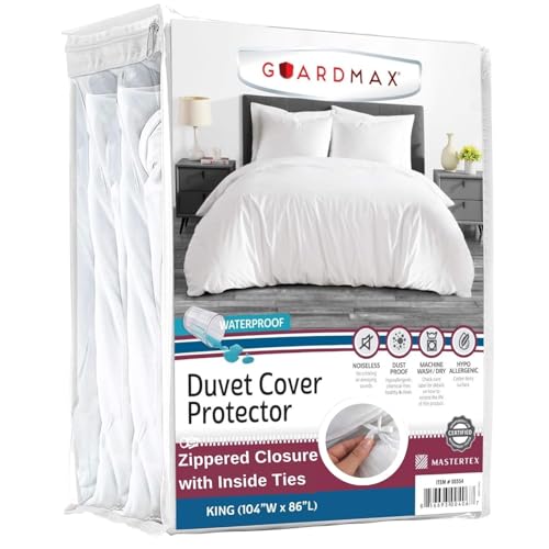 Guardmax Waterproof Duvet Cover - Jersey Fabric with Zipper Closure | Premium Quality Bed Bug & Allergen Proof King (104 x 86)