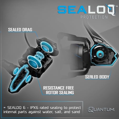 Quantum Strive Spinning Fishing Reel, Size 8000 Reel, 4+1 Bearings, 4.7:1 Gear Ratio, Rigid Aluminum Frame, Graphite Rotor, Sealed Design by Quantum - Image 7