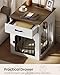CHOEZON Dog Crate Furniture, Wooden Dog House with Charging Station and Storage Drawer, Indoor Pet Crate End Table for Small Breeds, Dog Kennel for Living Room, Bedroom, White and Walnut MGW01UWL