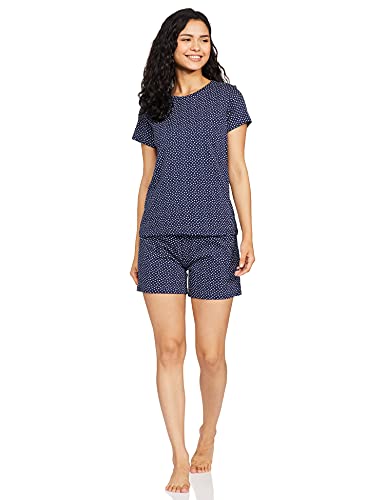 Image of Amazon Brand - Symbol Women's Cotton Regular Fit T-Shirt and Shorts Night Suit (Night Wear | Co-ord Set | Lounge Wear Set) (Available in Plus Sizes)
