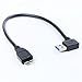 Bluwee SuperSpeed USB 3.0 Cable - Right Angle 90 Degrees Type A Male to Micro-B Cable Cord - 1ft(30cm) - Round Black(OD 6.0mm)