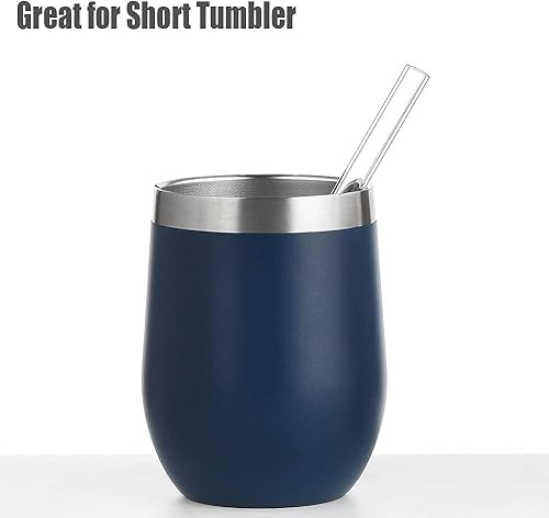 Miniatura 5 de ALINK Pajitas cortas de cristal, 0.236 x 0.394 in, para cócteles, whisky, café, paquete de 8 con cepillo de limpieza