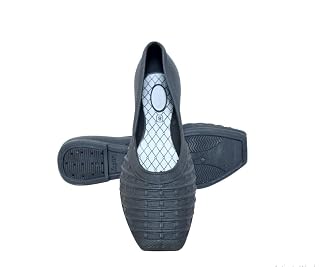 13NAAM Lucky Punjabi Jutti for Women | Waterproof Rainy Footwear | PVC Casual Flats for Girls | Anti-Skid Monsoon Wear Black (UK Footwear Size System, Adult, Women, Numeric, Medium, 7)