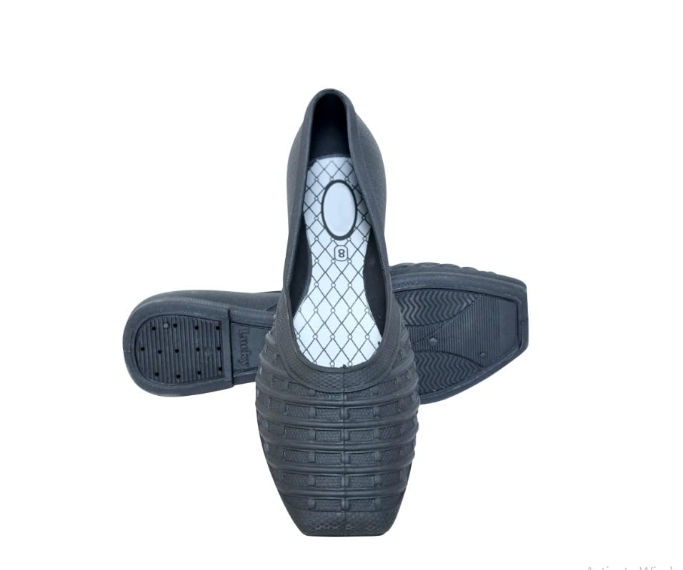 Image of Waterproof Rainy Footwear | PVC Casual Flats for Girls | Anti-Skid Monsoon Wear Black