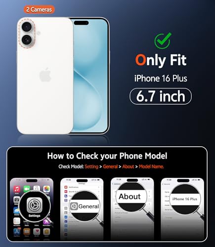 Image of FNTCASE for iPhone 16 Plus Case: Clear Magnetic Phone Cases Compatible with Magsafe Slim Anti Yellowing Military Grade Drop Protection Rugged Protective Transparent Cell Cover (B-Teal Magnetic)