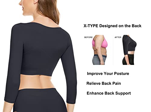 KSKshape Damen Arm Shaper Former Figurformende Shapewear Post Chirurgisch Kompression Körperhaltung Buckel Korrektor Top,Schwarz,M