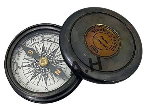 Antique Brass Poem Compass Nautical Vintage Poem Compass