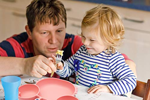 Silicone Suction Plate For Toddlers - Self Feeding Training Divided Plate Dish And Bowl For Baby And Toddler, Fits For Most Highchairs Trays, Bpa Free Microwave Dishwasher Safe #TOP4
