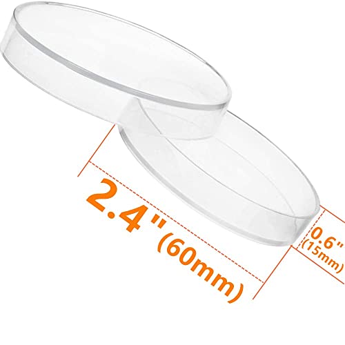 30Pcs Sterile Plastic Petri Dishes With Lids 60Mm Dia X 15Mm Deep Clear Thick Science Dish Lab Cell Culture Dishes For Lab Science Experiment Lab Analysis Equipment School Projects Supplies #TOP1