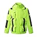 WYH Reflective Jacket Oxford Cloth Reflective Clothing Stand-up Collar Waterproof and Wear-Resistant Traffic Safety Protective Fluorescent Clothing Running Gear Cycling (Color : Green, Size : XXL)