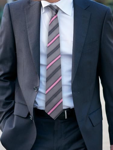 Image of Luckyvestir Striped Ties for Men Classic 3.15 inch Men's Tie Formal Neckties for Business Graduation Dinner Wedding