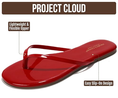 Image of Project Cloud Flip Flops for Women Footwear- Lightweight and Memory Foam Insole Sandals for Women 2026 - Durable Non-Slip Beach Essentials Flats for Women Sandals (Foundations)