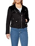 kurze Biker-Jacke in Wildleder-Optik, schräger durchgehender Reißverschluss, Button-Down Kragen, Taillenweite verstellbar, Curvy Größe