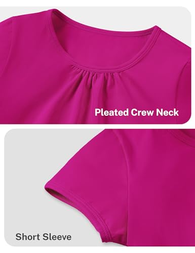 Image of Girls Short Sleeve Shirts Cotton Crew Neck T-Shirt Kids Plain Tees Tops Size 5-12 Years