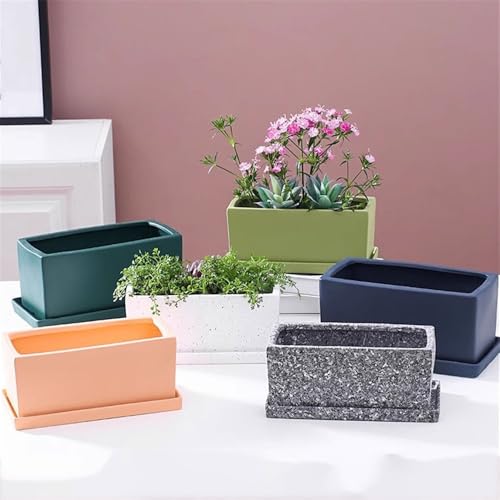 Pot de fleurs rectangulaire vert pour éviter le pourrissement des racines - 6