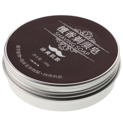 Toyvian Jabón De Afeitar Para Hombres 100g Madera De Sándalo Espuma Rica Hidratante Piel Sensible Cuidado Diario Multifuncional Afeitado Barba y Cabello