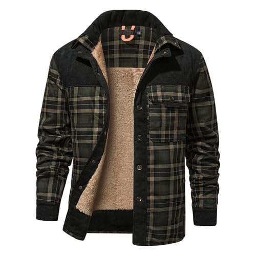 Veste chemise en flanelle doublée sherpa homme à carreaux casual