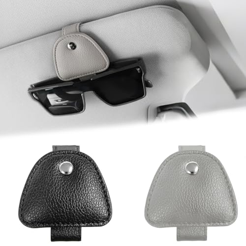 2 Pcs Soporte para Gafas de Sol para Coche, Cuero Soporte para Gafas de Sol, Accesorios Coche Interior, Ticket Tarjetas, Clip Gafas, Soporte para Parasoles Carros