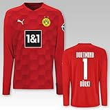 100% Polyester PUMA BVB Torwarttrikot rot Saison 2020/21, Größe:176, Spielername:1 Bürki