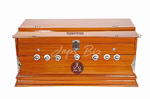 Image of 39 Keys Harmonium with 7 Stoppers, 3 Octave, Double Bellow, 2 Reeds (Bass-Male), Long Sustain Sound, Portable Indian Musical Instrument for Bhajan, Kirtan, Yoga & Classical Practice