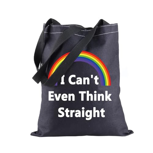 LEVLO Rainbow LGBT Lesbian Gay Pride Bags I Can't Even Think Straight Shopping Bags Birthday Present