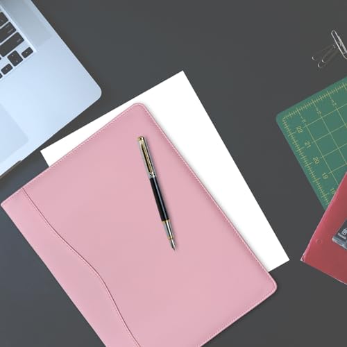 Pasta de portfólio padfolio, pasta de couro para prancheta, pasta de folhas soltas com capa pasta ro