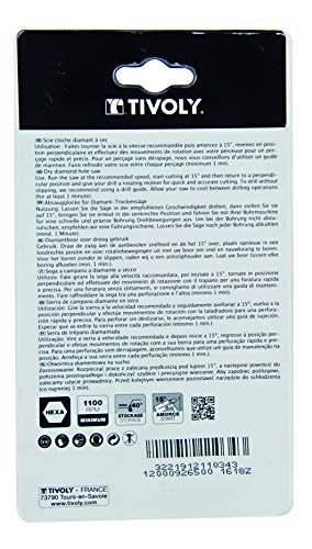 Tivoly 12000926500 Dry Diamond Hole Saw with Hexagonal Shank for Ceram diameter 65 mm - Image 2