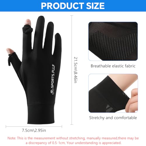 Image of Proberos Sun Protection Gloves for Men UPF 50+ Summer UV Protective Bike Riding Driving Golf Open Finger Tips