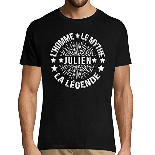 Julien | l'homme Le Mythe La Légende | T-Shirt Homme col Rond Personnalisé Prénom Humour M